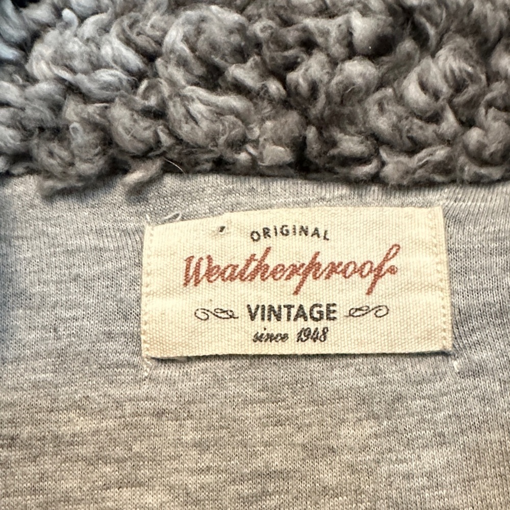 Sherpa Pullover Jacket Gray Faux Shearling 1/4 Zip Cozy Teddy Size (see measurem - Picture 4 of 8